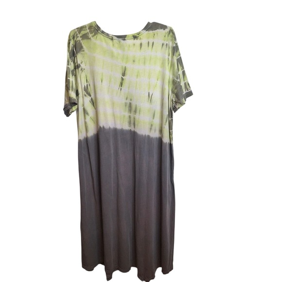 LOGO by Lori Goldstein 1X Tie-Dye Asymmetric Hem Dress December Sky Violetta - Picture 2 of 9